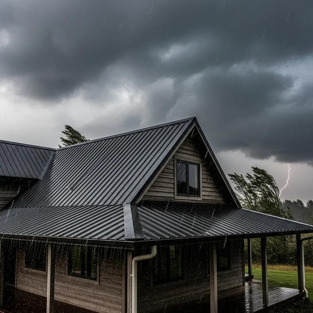Solid home with a metal roof illustrating storm-resistant design